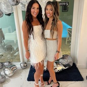 Retrofete sequin feather dress